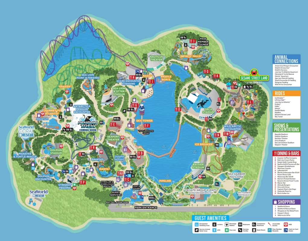 Seaworld  Orlando Map